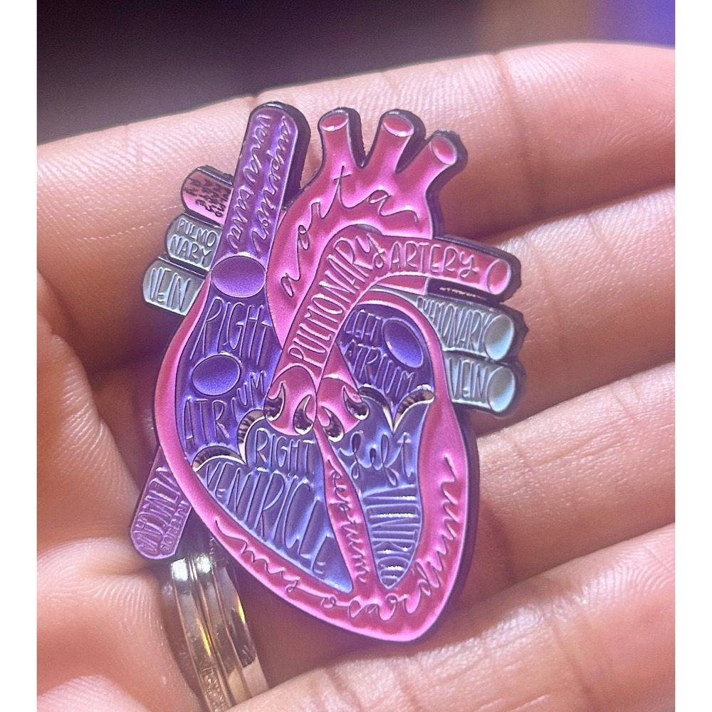 Beautiful Human Anatomical Heart Lapel Medical Enamel Pin